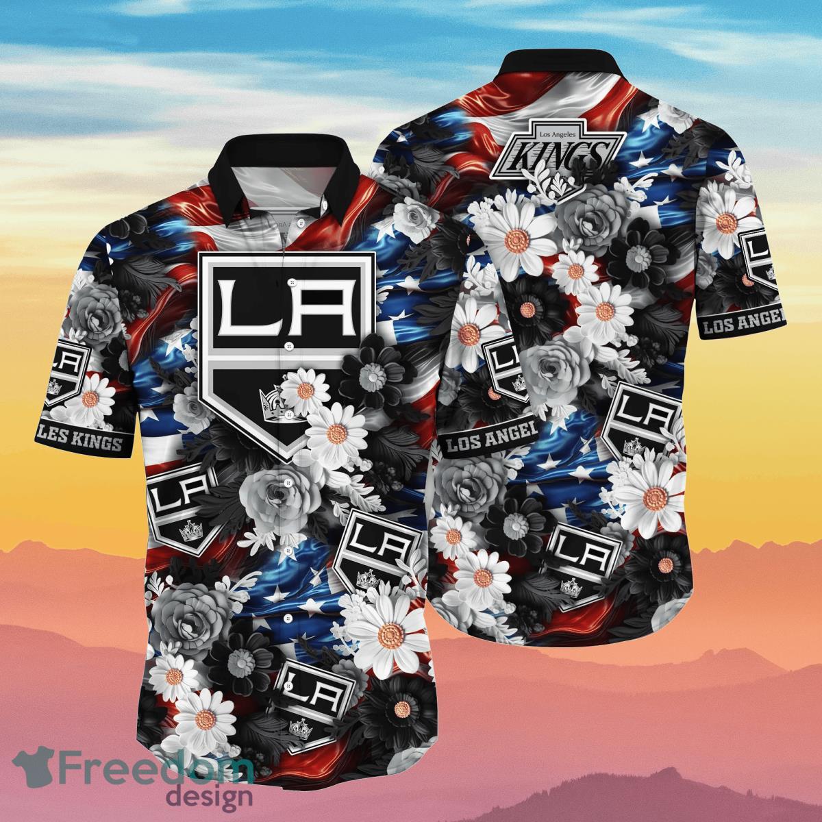 NHL Teams Los Angeles Kings Logo Floral Baseball Jersey Shirt For Fans -  Freedomdesign