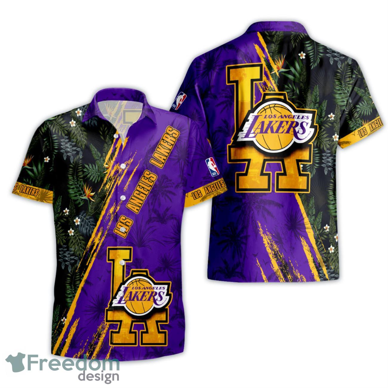 Los Angeles Lakers NBA Champions Floral Pattern Print Hawaiian Shirt Product Photo 1