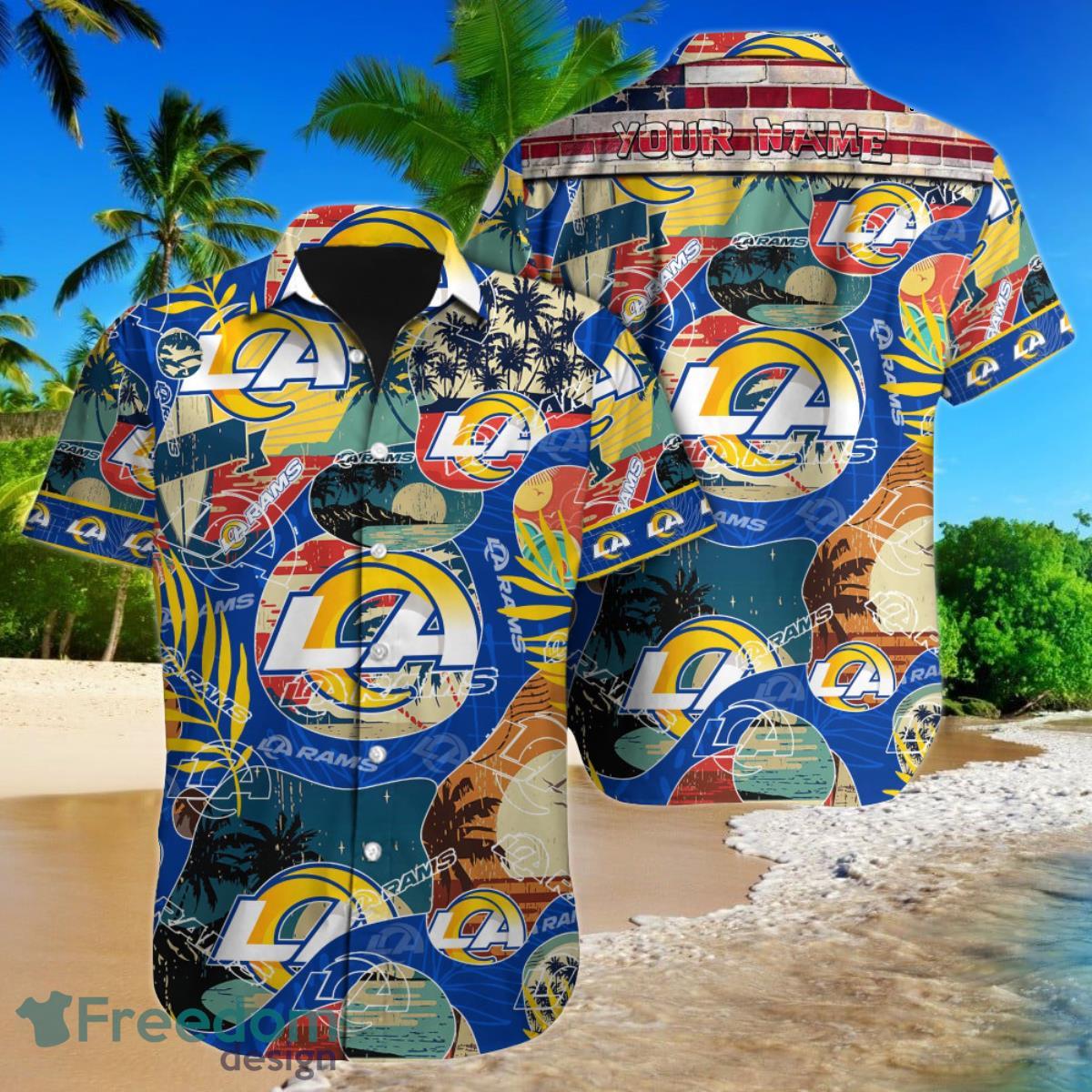 Los Angeles Rams NFL Football Custom Name Hawaiian Shirt For Men Women Gift For Fans Product Photo 1