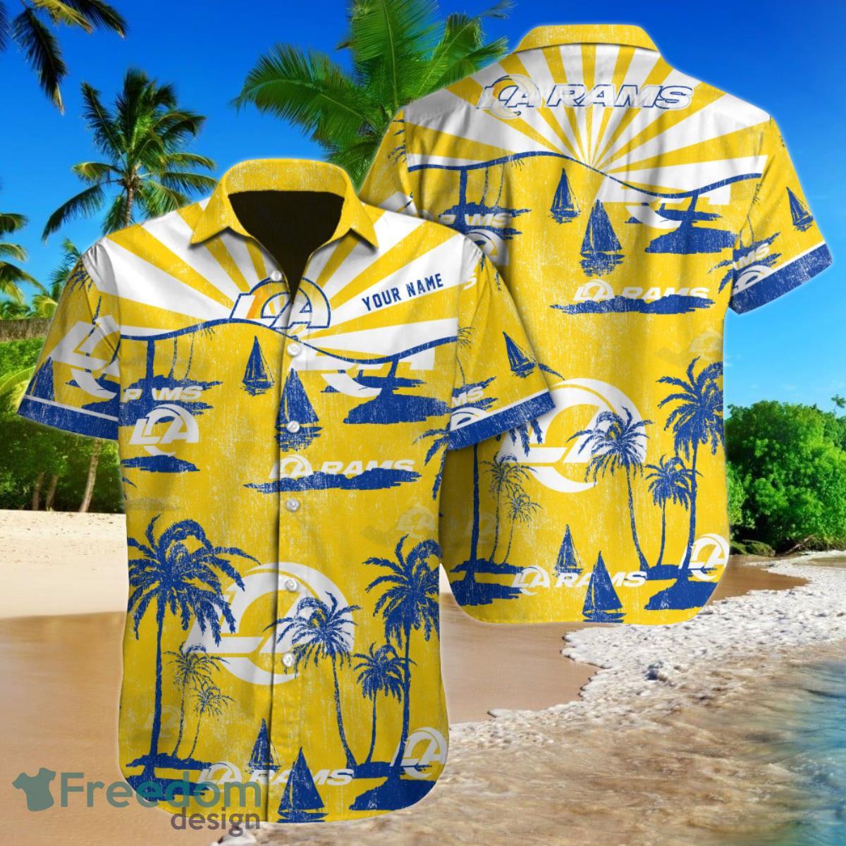 NFL Los Angeles Rams Aloha Tropical Hawaiian Shirt - Freedomdesign