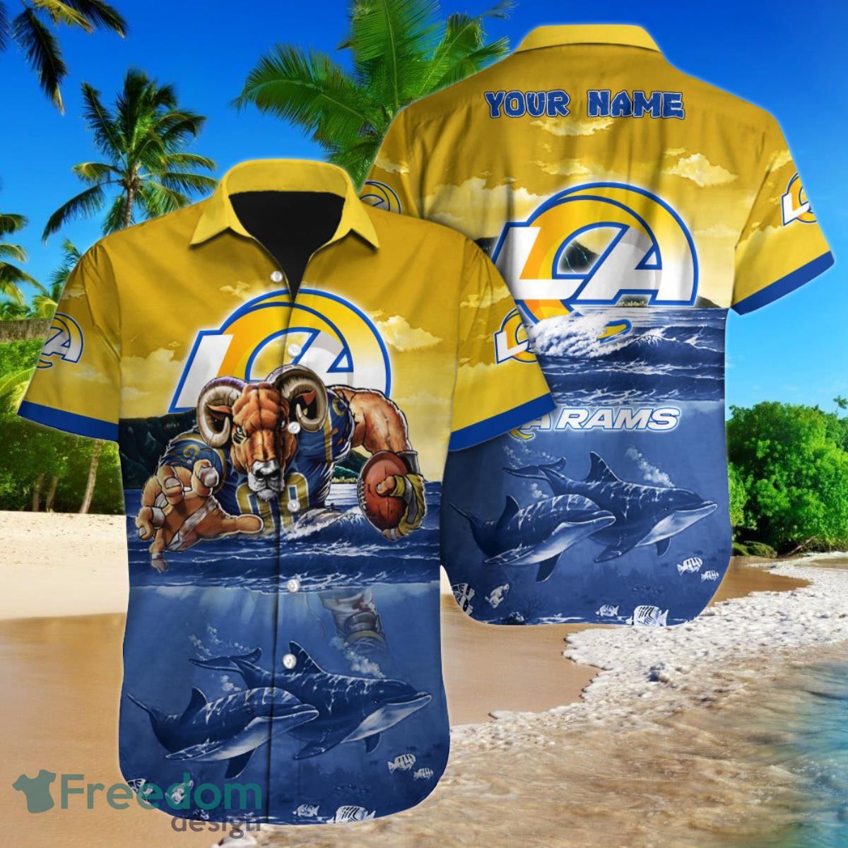 Los Angeles Rams NFL Football Custom Name Hawaiian Shirt Unique Gift For Real Fans Product Photo 1