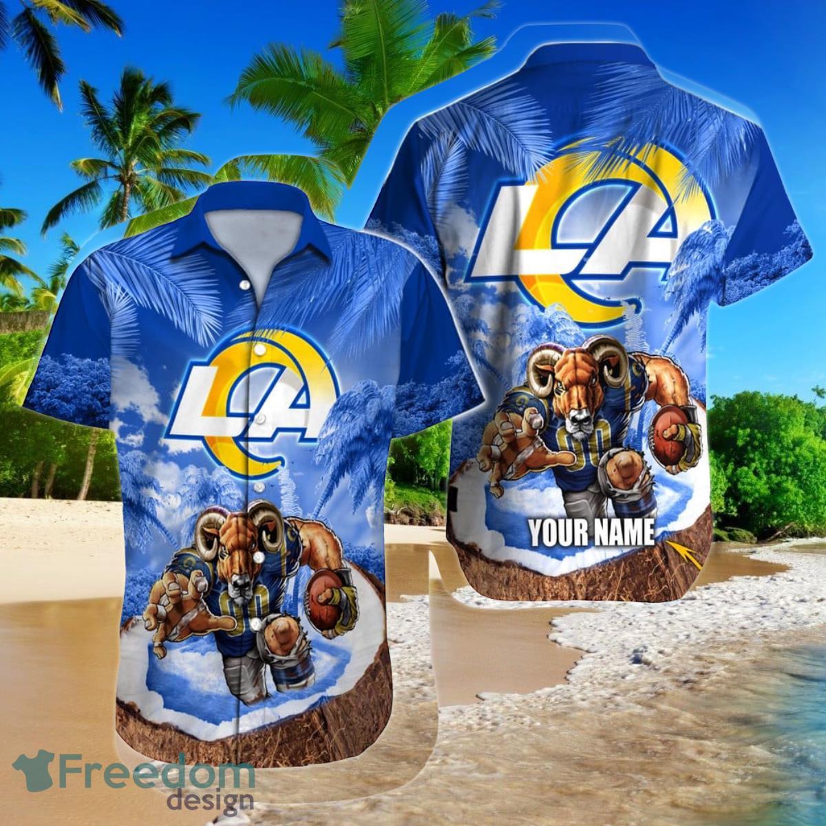 Los Angeles Rams NFL Football Custom Name Hawaiian Shirt Unique Style Gift For Real Fans Product Photo 1