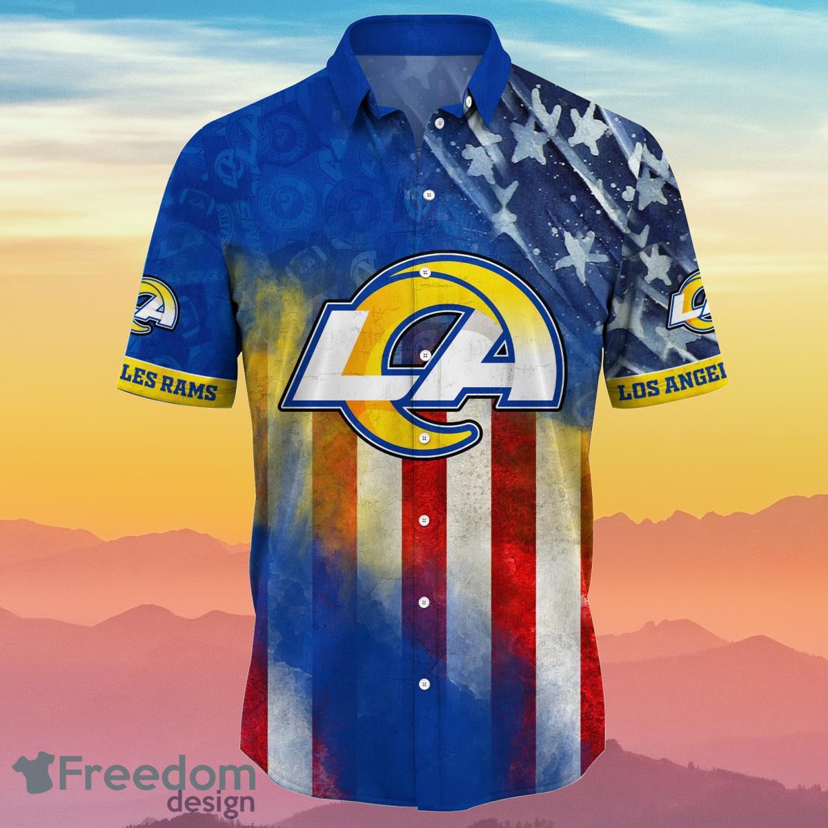 Los Angeles Rams NFL Hawaiian Shirt 4th Of July Independence Day Best Gift For Men And Women Fans Product Photo 2