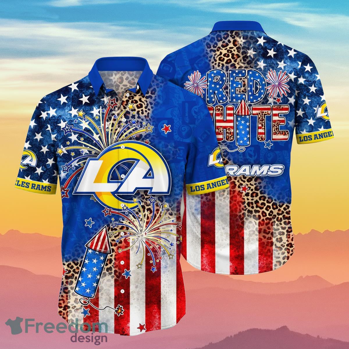 Los Angeles Rams NFL Hawaiian Shirt 4th Of July Independence Day Ideal Gift For Men And Women Fans Product Photo 1