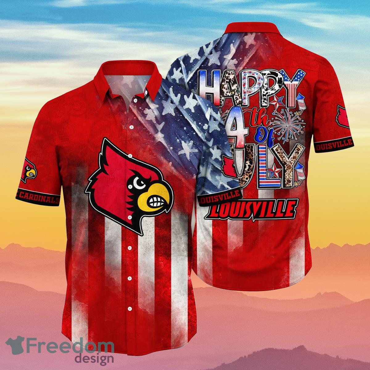 Louisville Cardinals NCAA2 Hawaiian Shirt 4th Of July Independence Day Best Gift For Men And Women Fans Product Photo 1