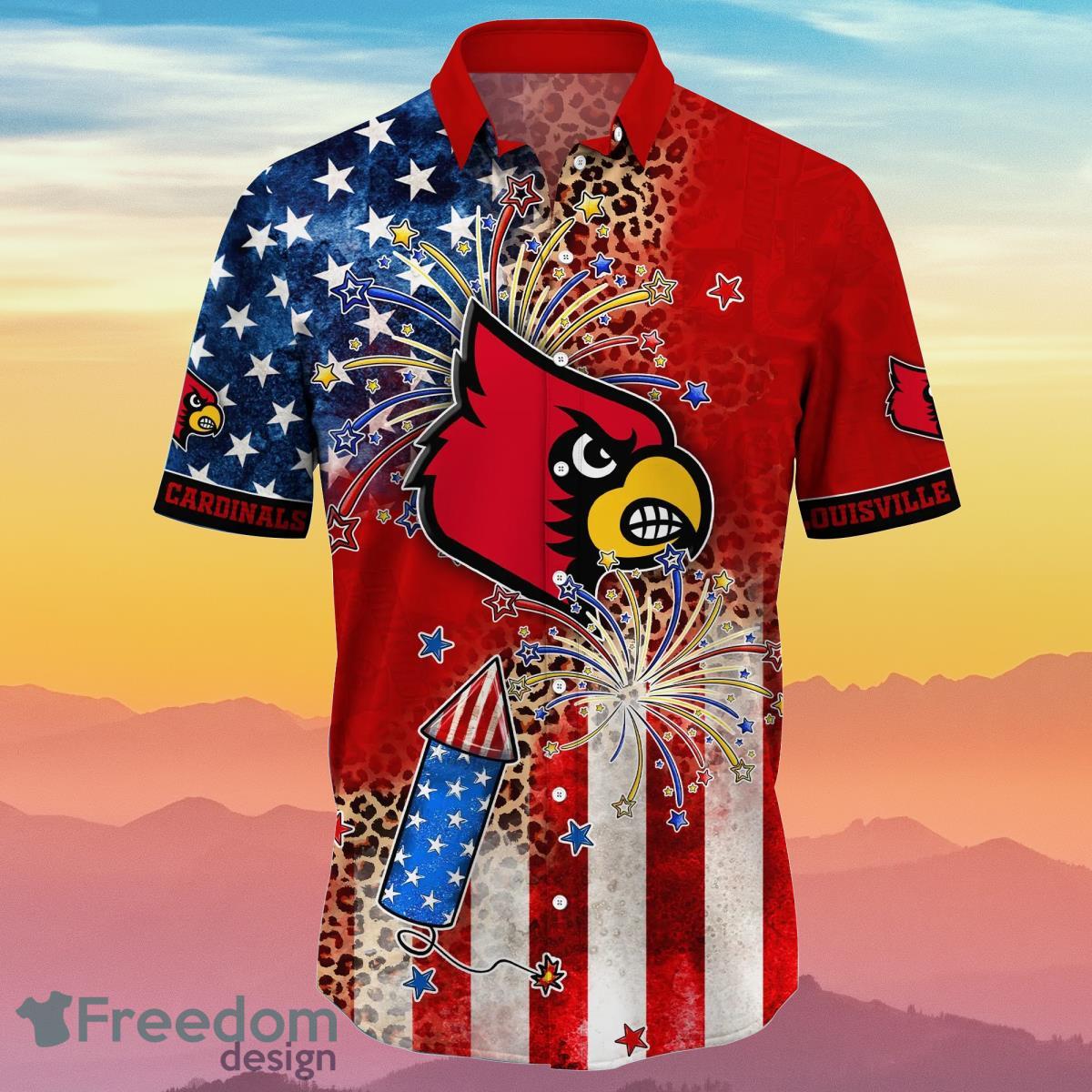 Louisville Cardinals NCAA2 Hawaiian Shirt 4th Of July Independence Day Ideal Gift For Men And Women Fans Product Photo 2