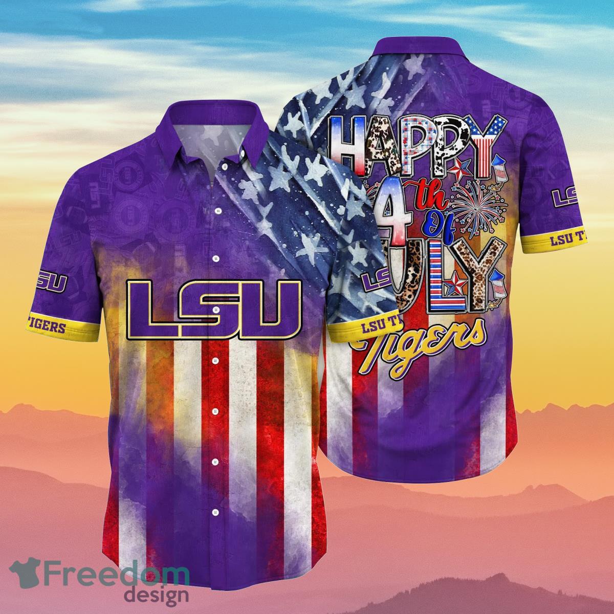 LSU TIGERS NCAA1 Hawaiian Shirt 4th Of July Independence Day Best Gift For Men And Women Fans Product Photo 1