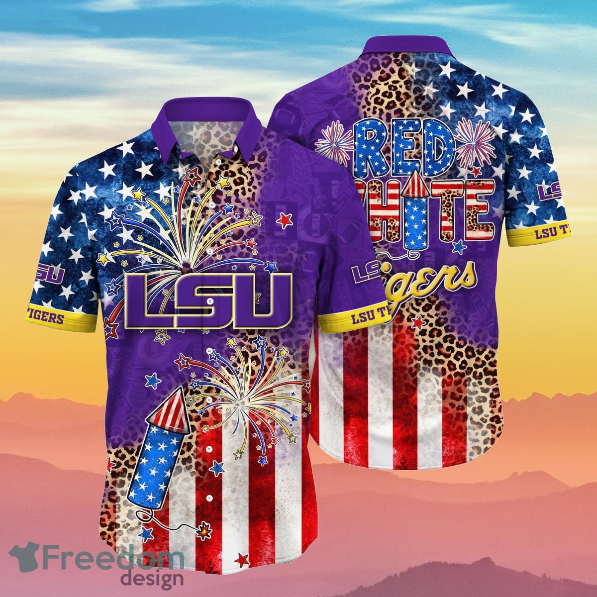 LSU TIGERS NCAA1 Hawaiian Shirt 4th Of July Independence Day Ideal Gift For Men And Women Fans Product Photo 1