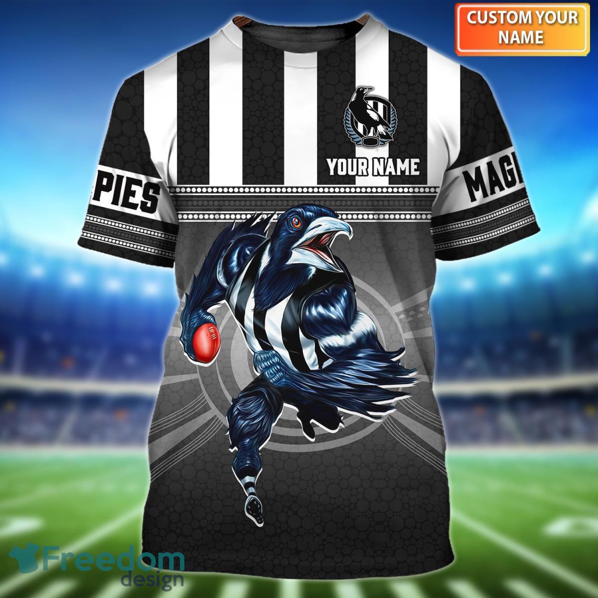 Magpies Collingwood Personalized Name 3D Tshirt Product Photo 1