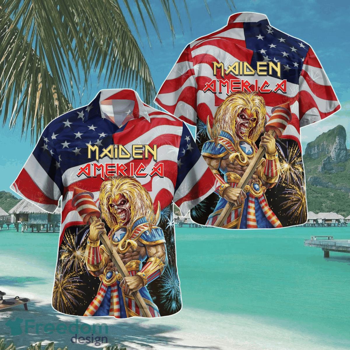 Maiden America Eddie Hawaiian Shirt Aloha Shirt For Men Women Product Photo 1