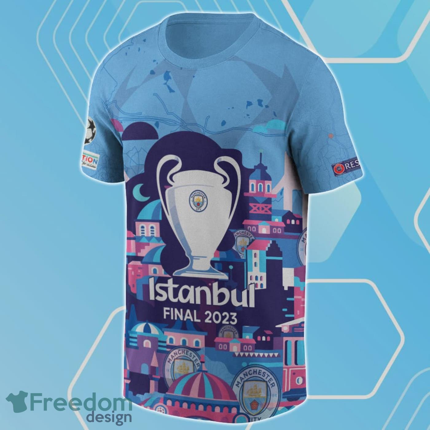 Manchester City UEFA Champions League 2023 Unisex AOP Shirt For True Fans Product Photo 2