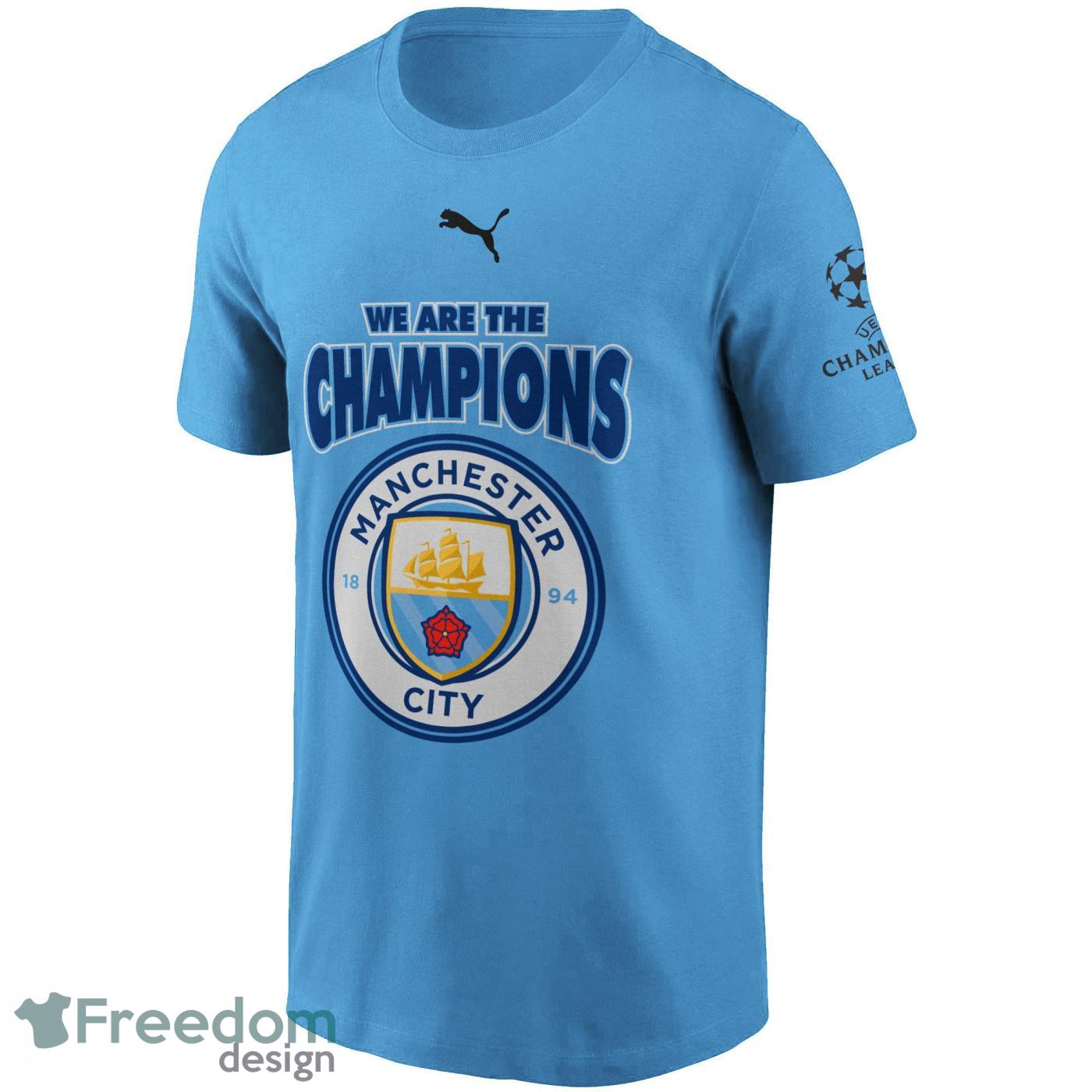 Manchester City We Are The Champions Custom Name & Number Print 3D Shirt Product Photo 1