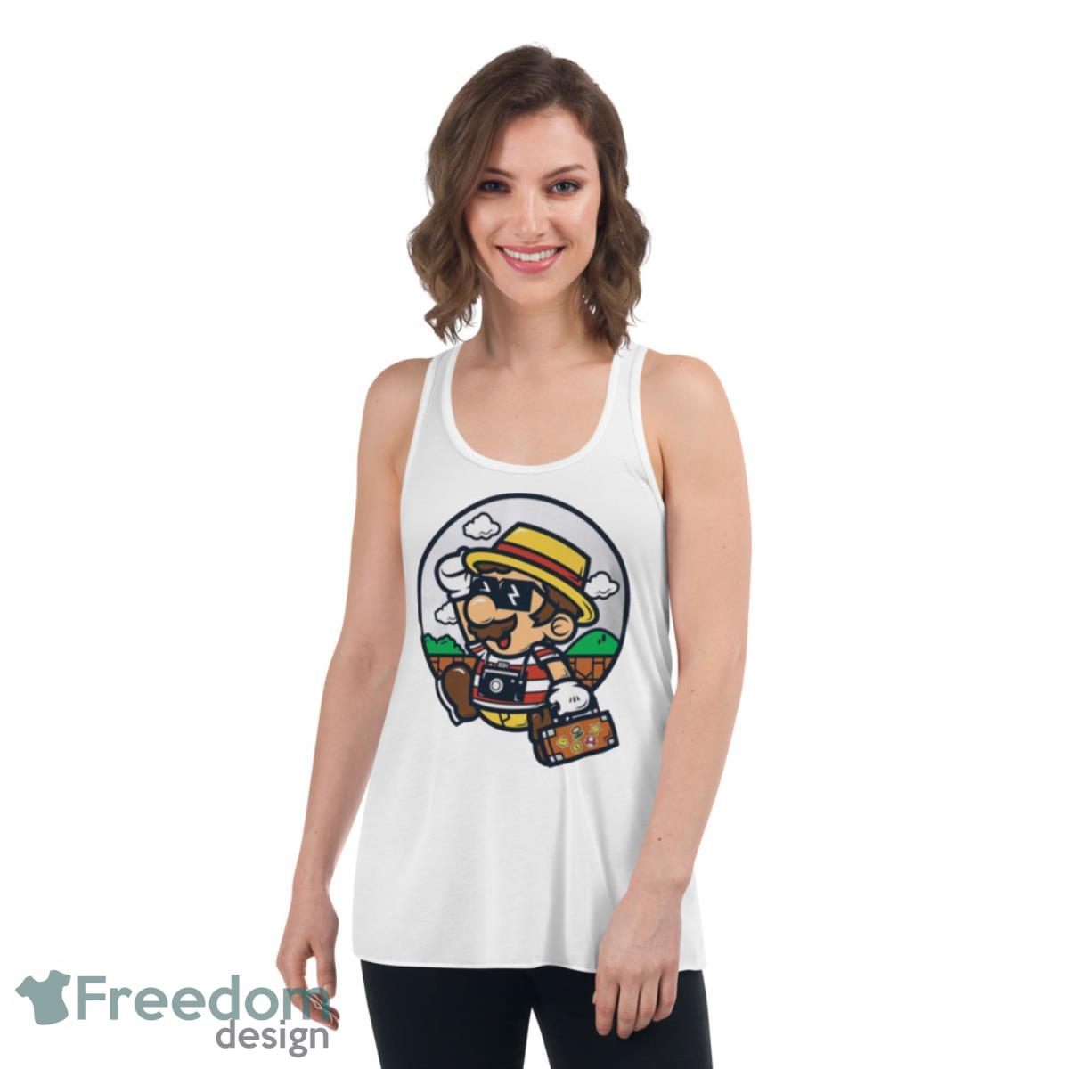 Mario Travel Jump Shirt - Womens Flowy Racerback Tank Mario Travel Jump Shirt - Womens Flowy Racerback Tank