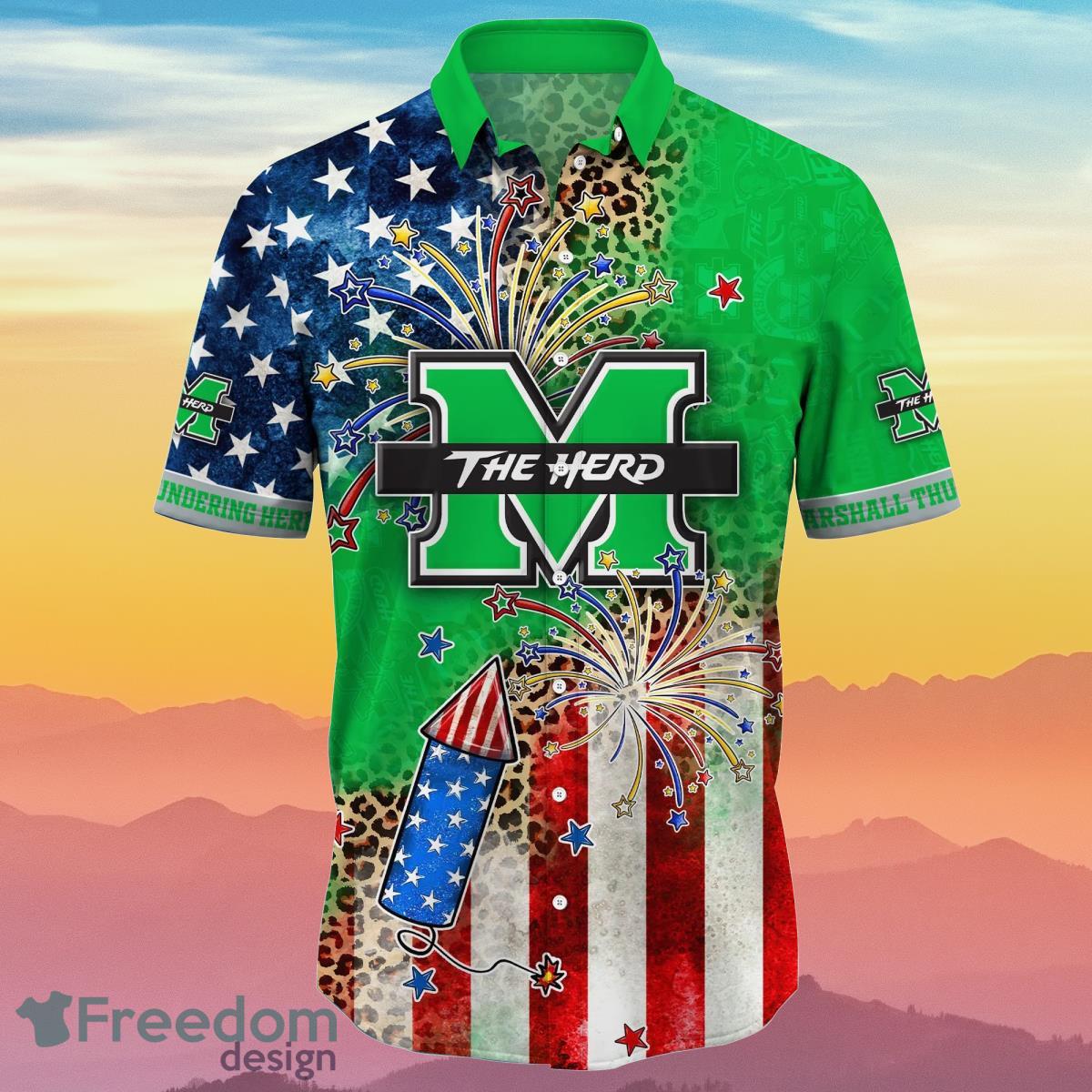 Marshall Thundering Herd NCAA3 Hawaiian Shirt 4th Of July Independence Day Ideal Gift For Men And Women Fans Product Photo 2