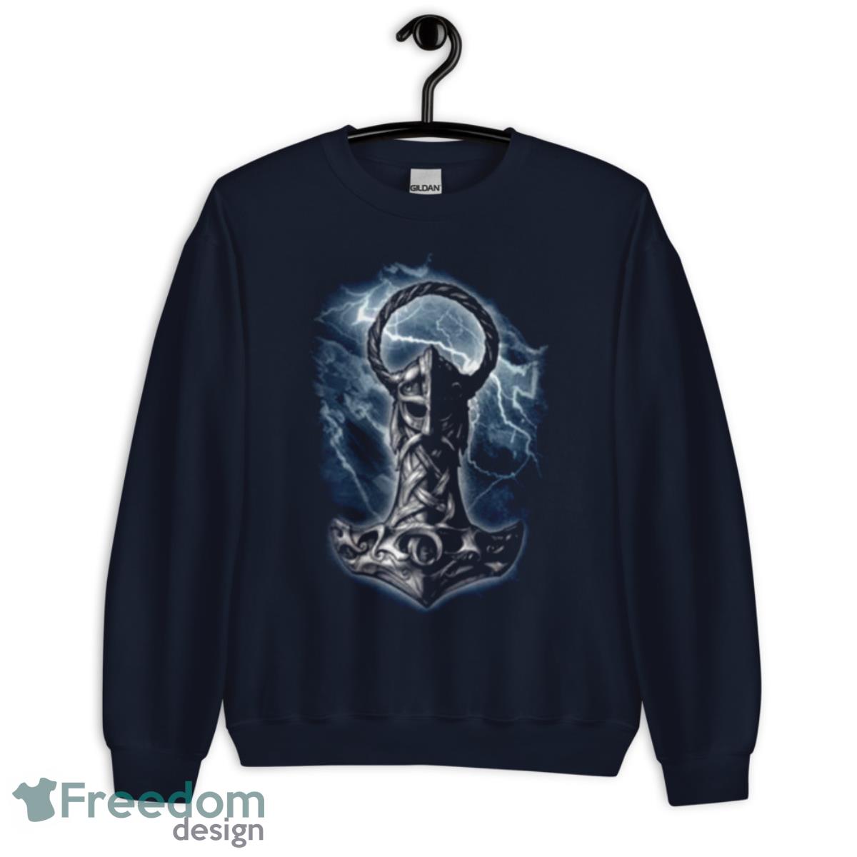 Medieval Thor’s Hammer Mjölnir Norse War God Of Asgard Shirt - Unisex Crewneck Sweatshirt-1