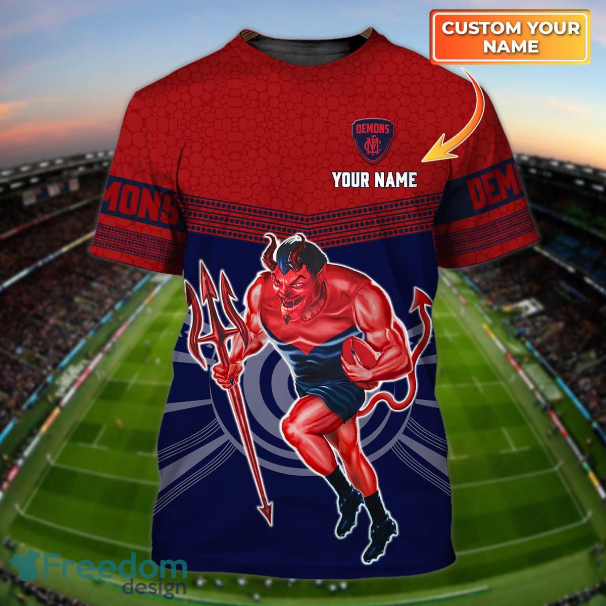 Melbourne Demons Personalized Name 3D Tshirt Product Photo 1