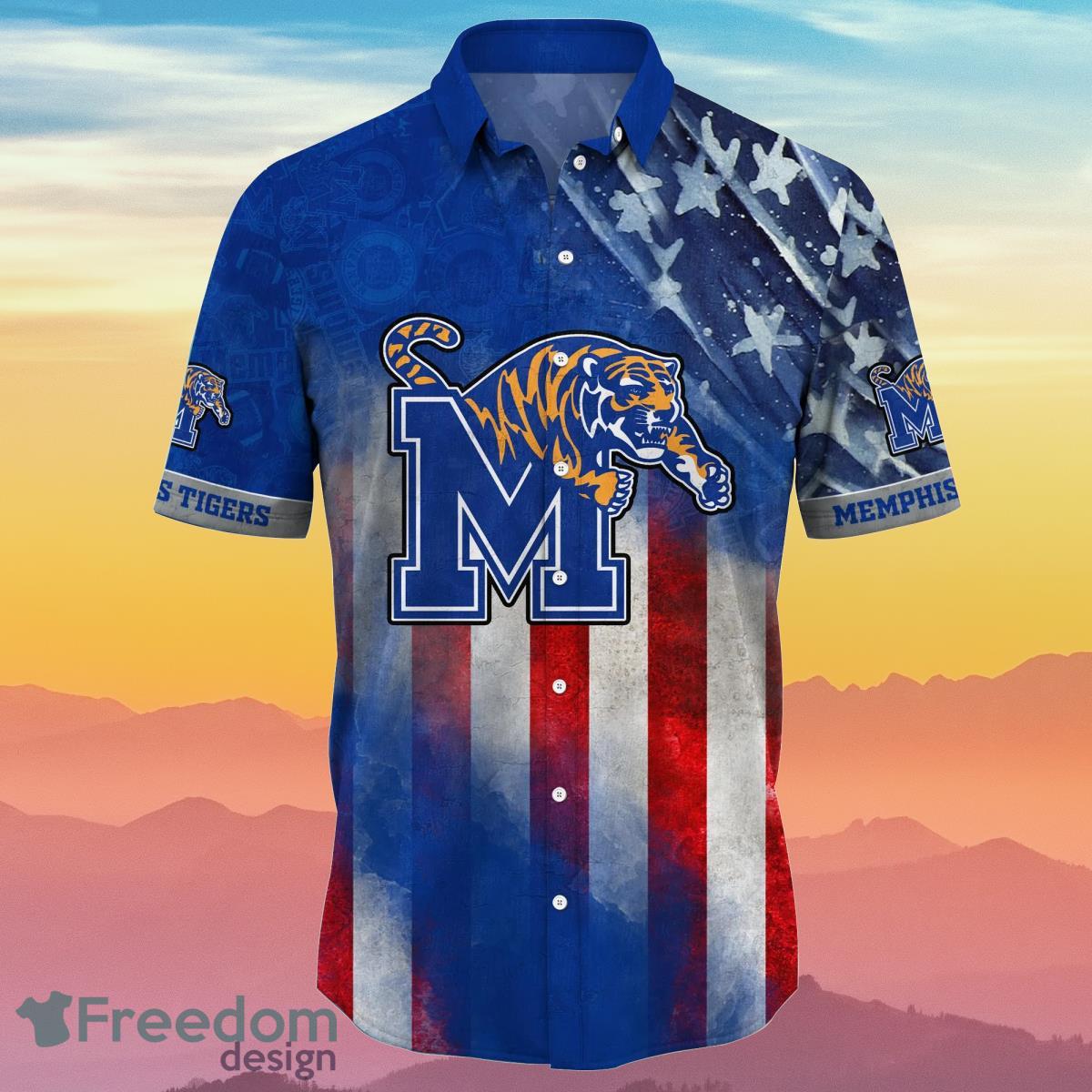 Memphis Tigers NCAA1 Hawaiian Shirt 4th Of July Independence Day Best Gift For Men And Women Fans Product Photo 2