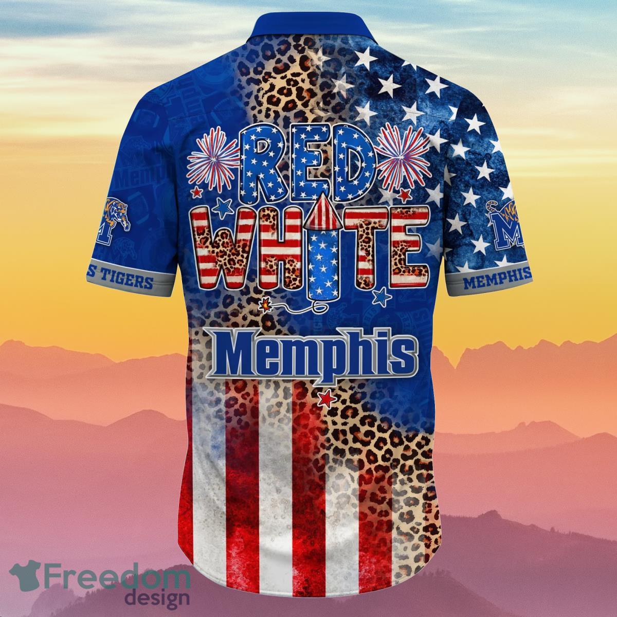 Memphis Tigers NCAA1 Hawaiian Shirt 4th Of July Independence Day Ideal Gift  For Men And Women Fans - Freedomdesign