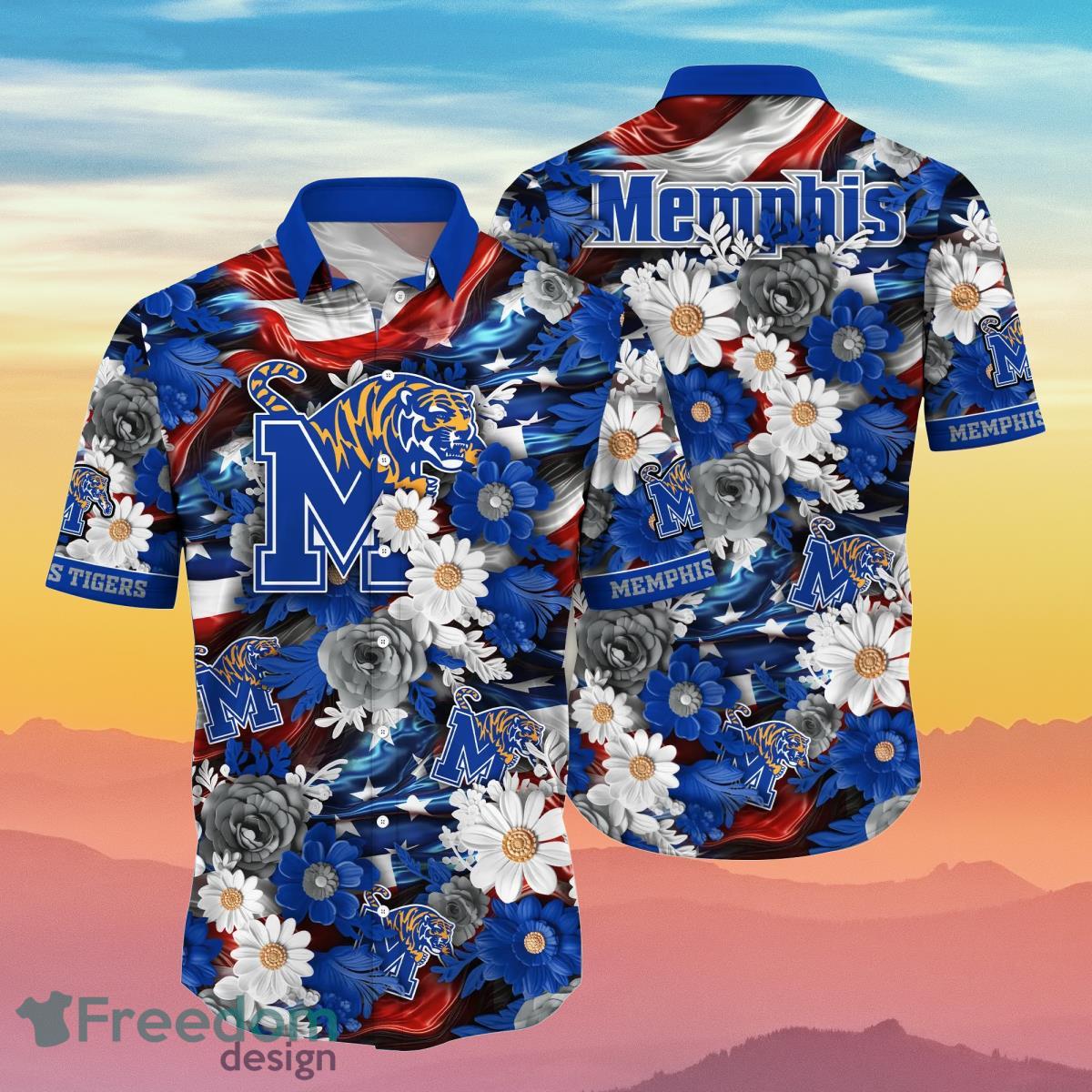 Memphis Tigers NCAA1 Hawaiian Shirt 4th Of July Independence Day Special Gift For Men And Women Fans Product Photo 1