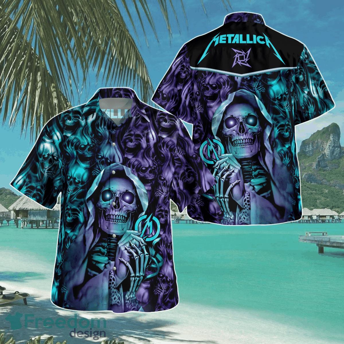 Metallica Skull Hawaii Shirt Aloha Shirt For Men Women Product Photo 1