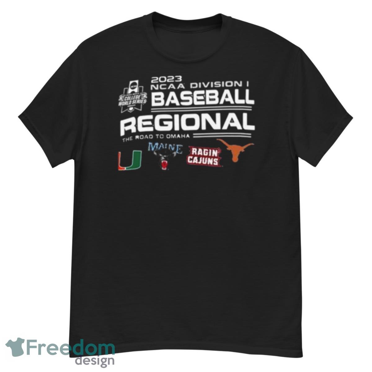 Miami 2023 NCAA Division I Baseball Regional The Road To Omaha Four Team Shirt - G500 Men’s Classic T-Shirt