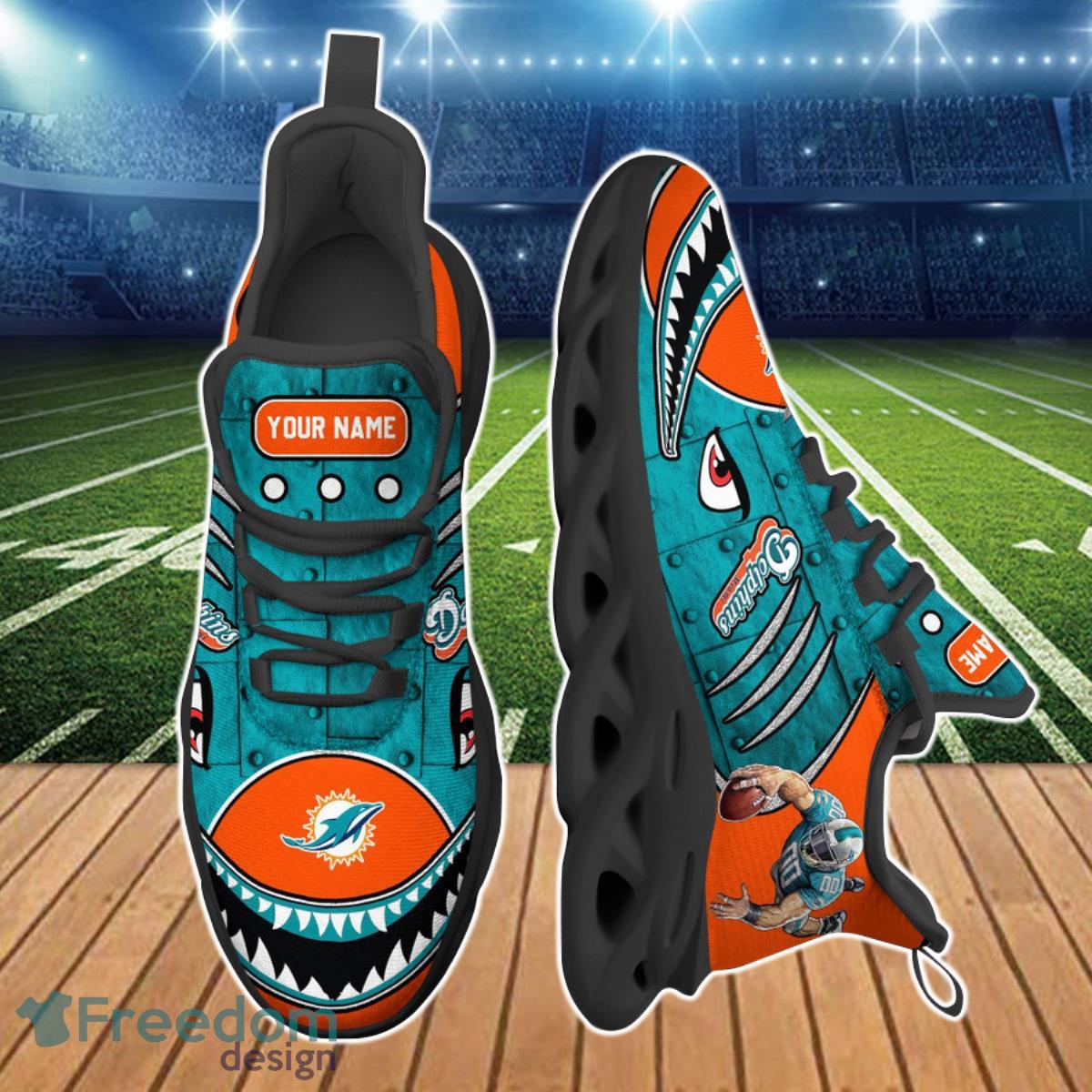 Miami Dolphins NFL Clunky Max Soul Shoes Custom Name Ideal Gift For Fans Product Photo 2