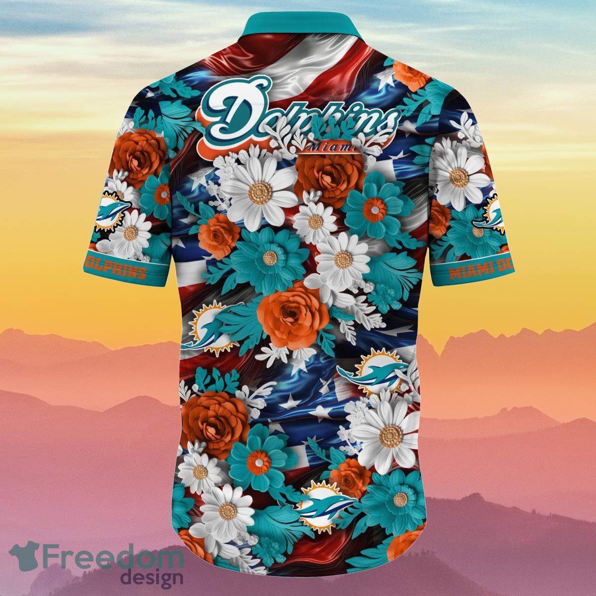 Miami Dolphins NFL Mens Thematic Stadium Print Hawaiian Shirt -  Freedomdesign