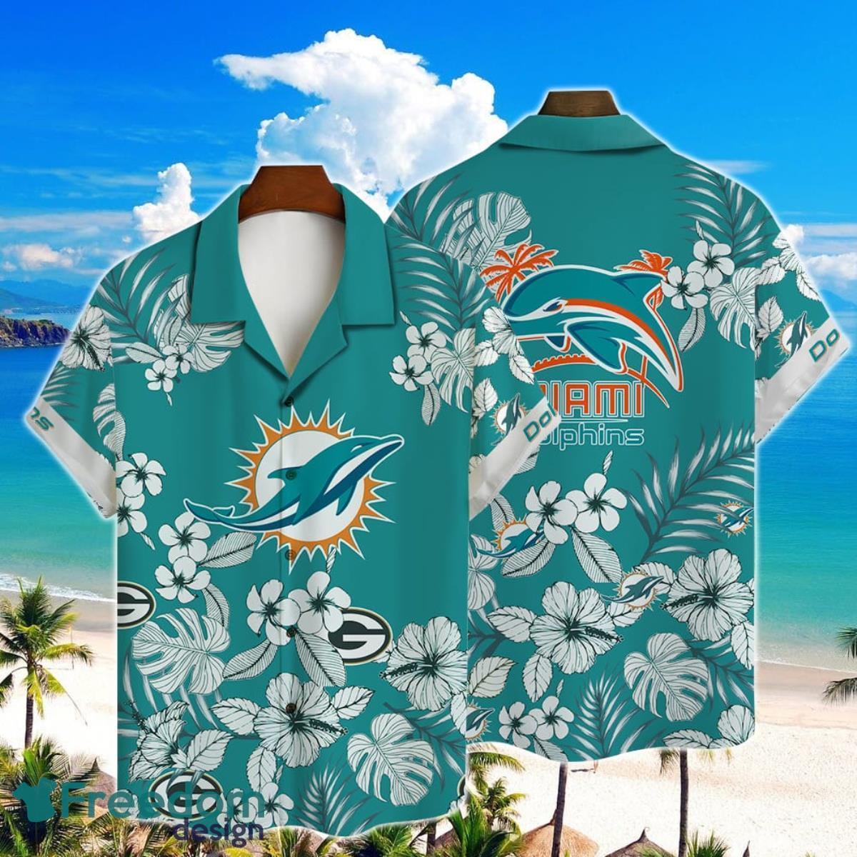 Miami Dolphins NFL Hibiscus 2023 AOP Hawaiian Shirt V30 Product Photo 1