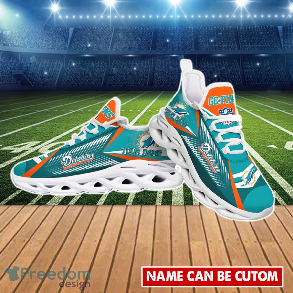 Miami Dolphins NFL Max Soul Shoes Custom Name Best Gift For Fans Product Photo 2