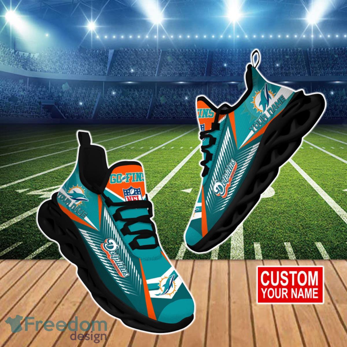 Miami Dolphins NFL Max Soul Shoes Custom Name Best Gift For Fans Product Photo 1