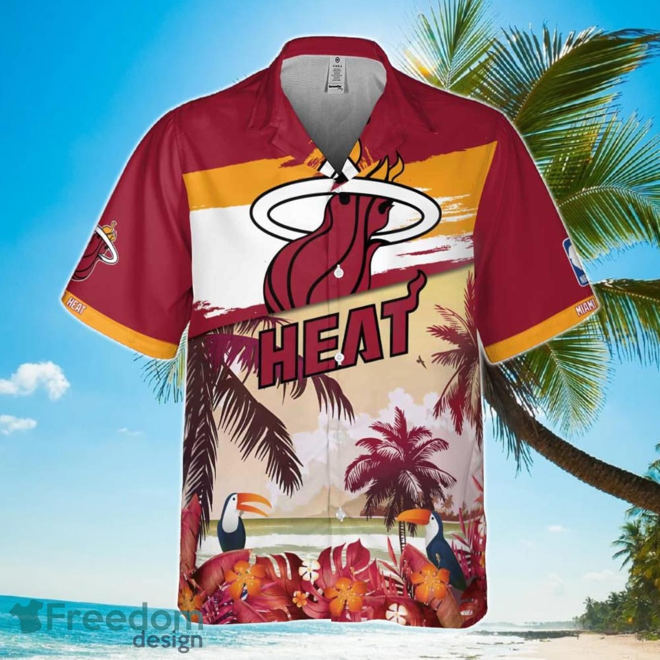 Miami Heat Beach Pattern Colorful Print Hawaiian Shirt Product Photo 2