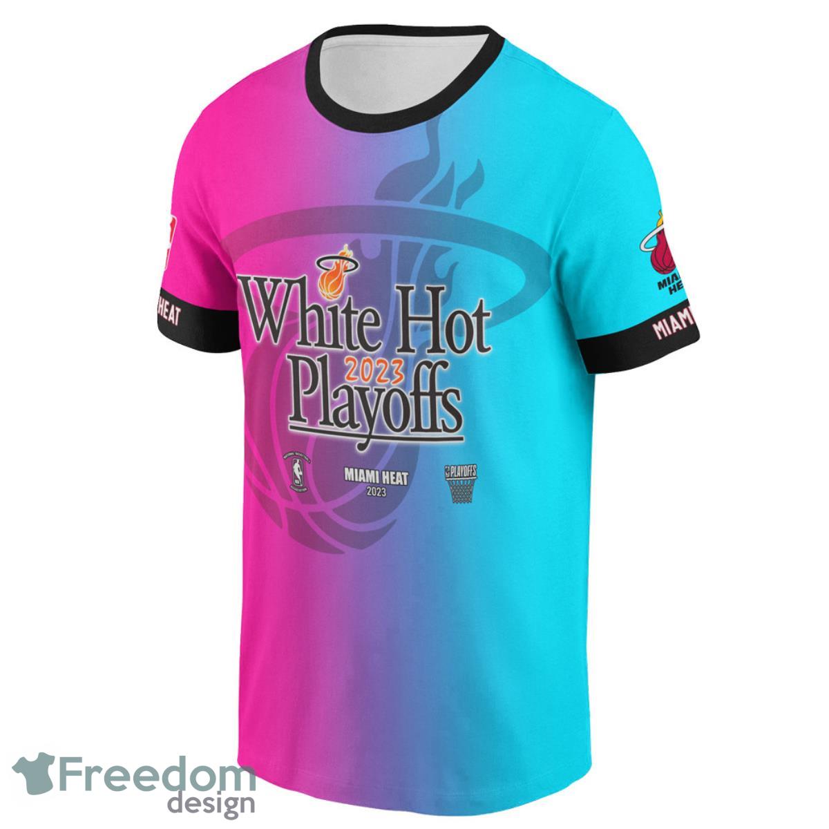 miami heat blue and pink shirt