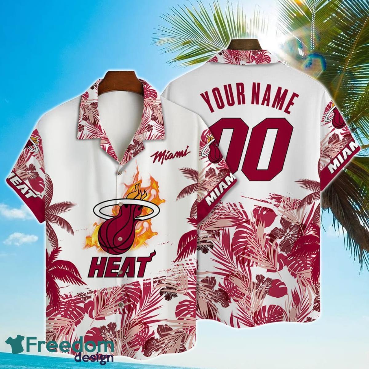 Miami Heat NBA Champions Custom Name And Number 3D Hawaiian Shirt Product Photo 1