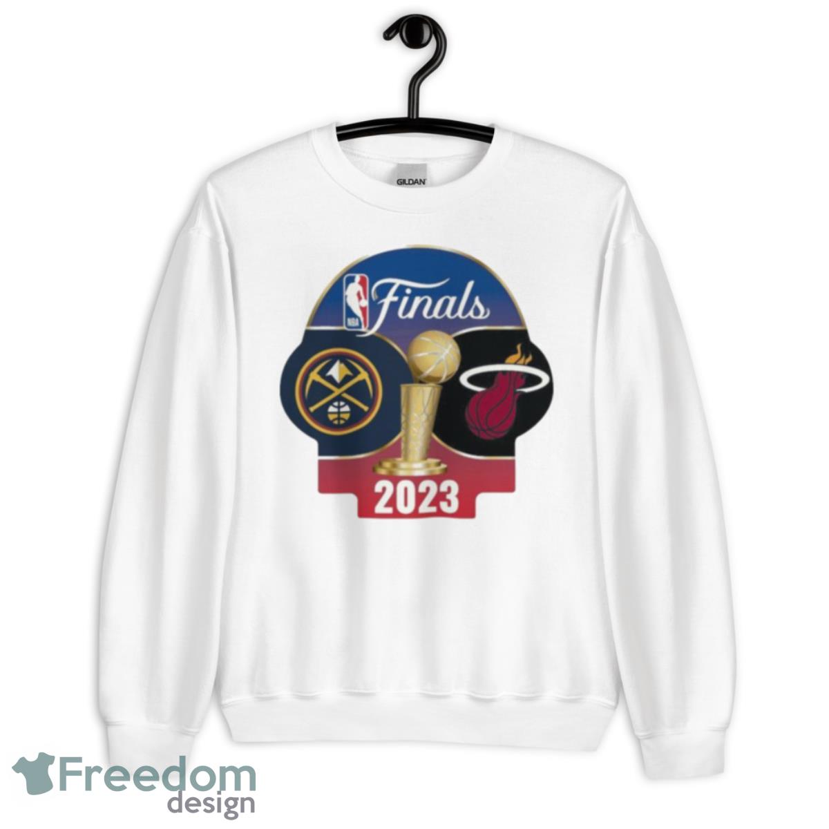 Miami Heat Vs Denver Nuggets 2023 NBA Finals Dueling Shirt - Unisex Heavy Blend Crewneck Sweatshirt