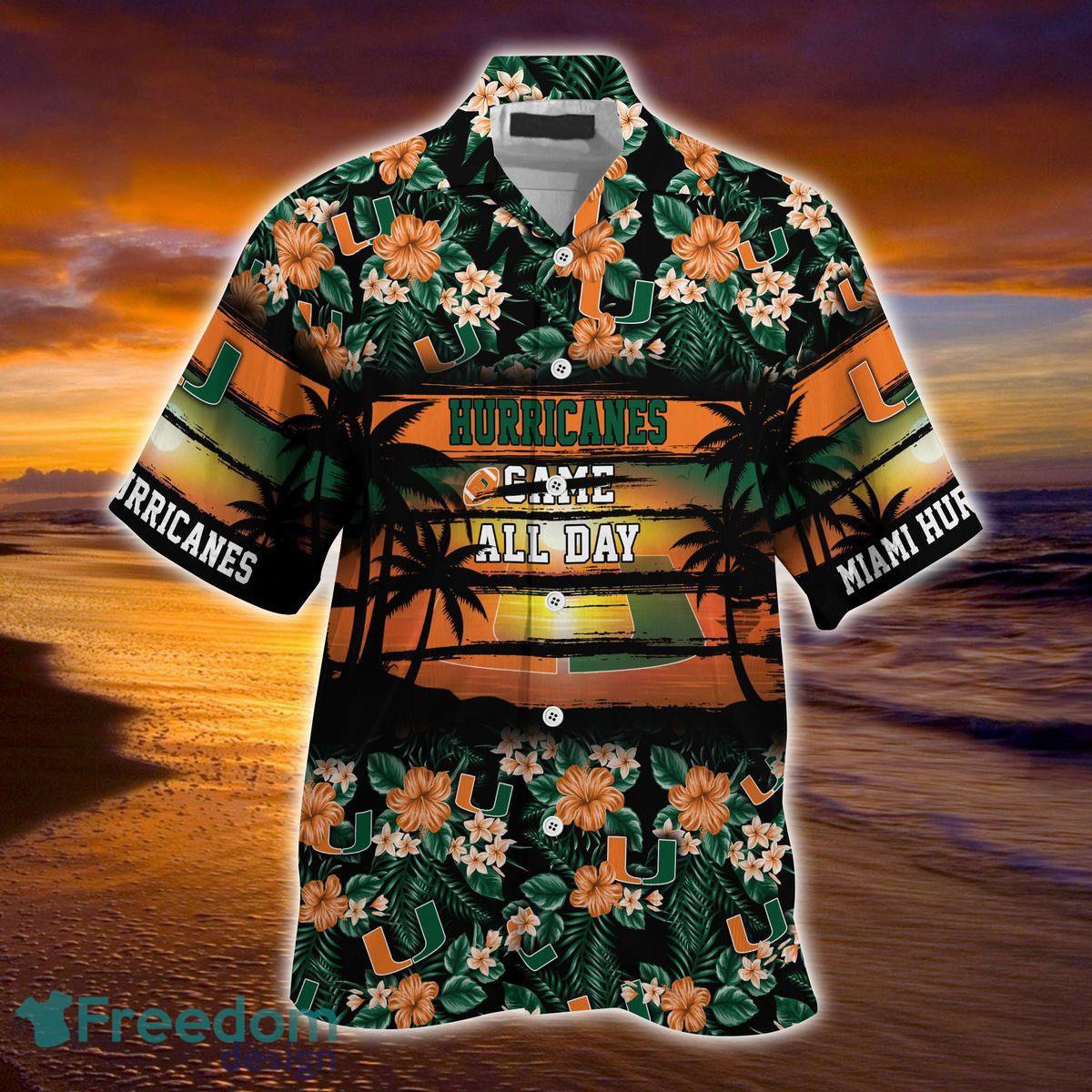 Miami Hurricanes Floral Pattern For Sports Enthusiast This Year Beach Summer 3D Hawaiian Shirt Product Photo 2