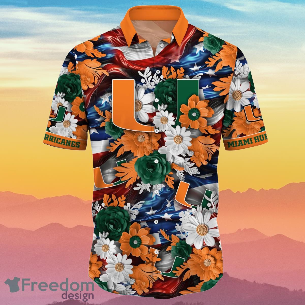 Miami Hurricanes NCAA1 Hawaiian Shirt 4th Of July Independence Day Special Gift For Men And Women Fans Product Photo 2