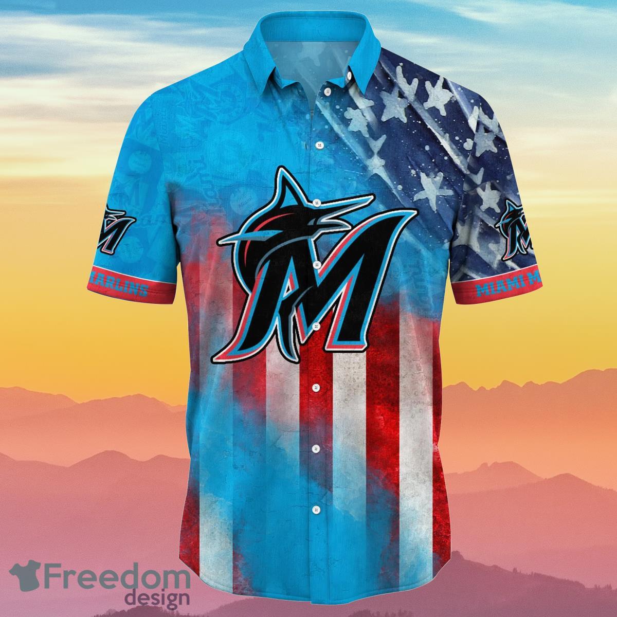 Miami Marlins MLB Hawaiian Shirt 4th Of July Independence Day Best Gift For  Men And Women Fans - Freedomdesign