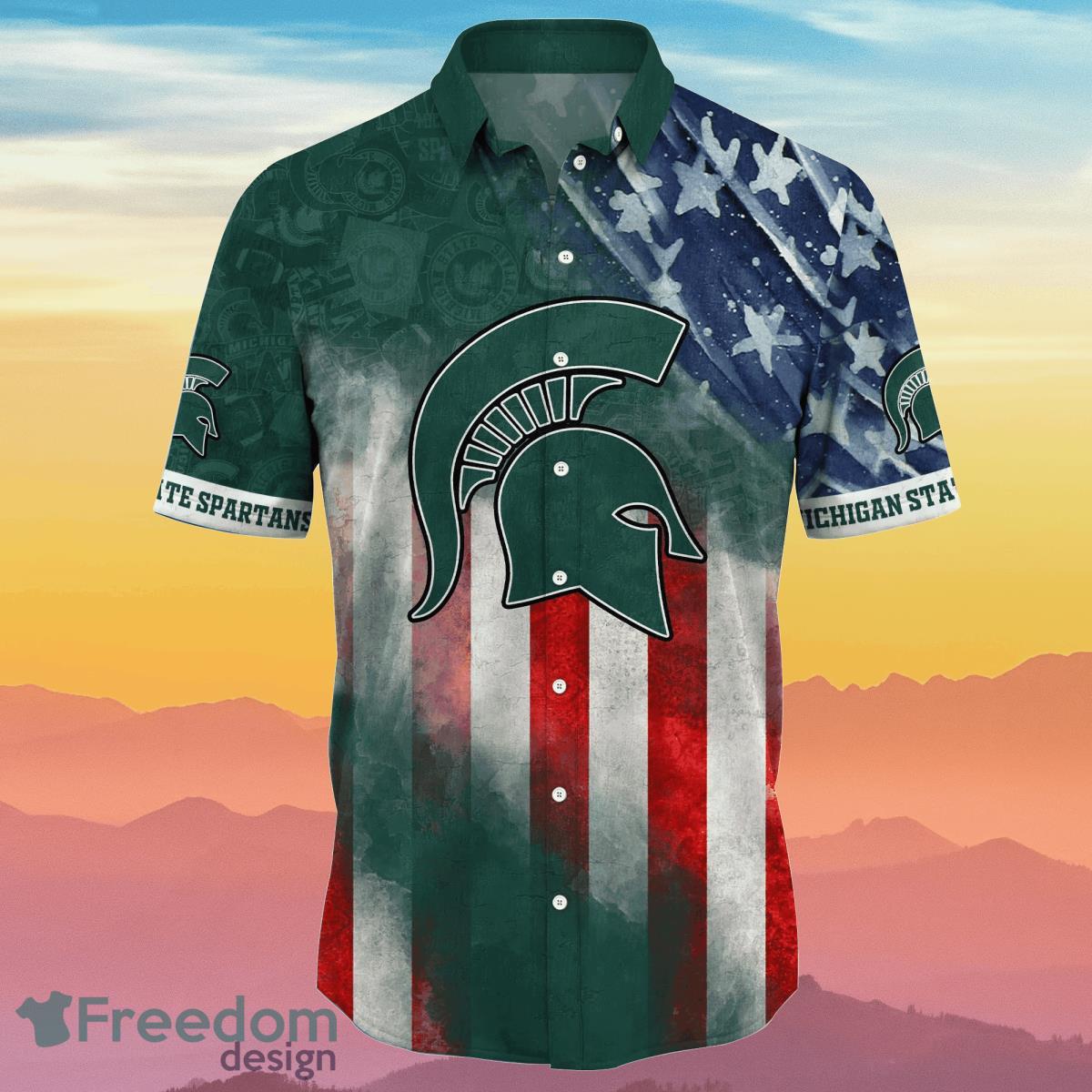 Michigan State Spartans NCAA1 Hawaiian Shirt 4th Of July Independence Day Best Gift For Men And Women Fans Product Photo 2