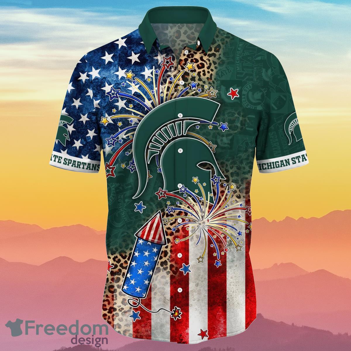 Michigan State Spartans NCAA1 Hawaiian Shirt 4th Of July Independence Day Ideal Gift For Men And Women Fans Product Photo 2