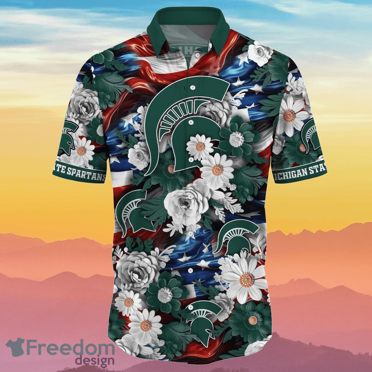 Michigan State Spartans NCAA1 Hawaiian Shirt 4th Of July Independence Day Special Gift For Men And Women Fans Product Photo 2