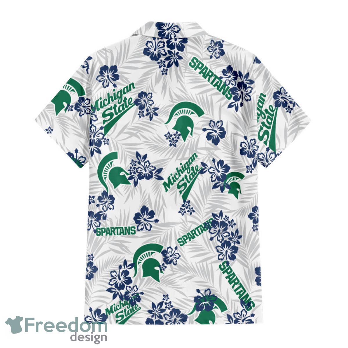 Michigan State University Floral Hawaiian Shirt For Men And Women Product Photo 2