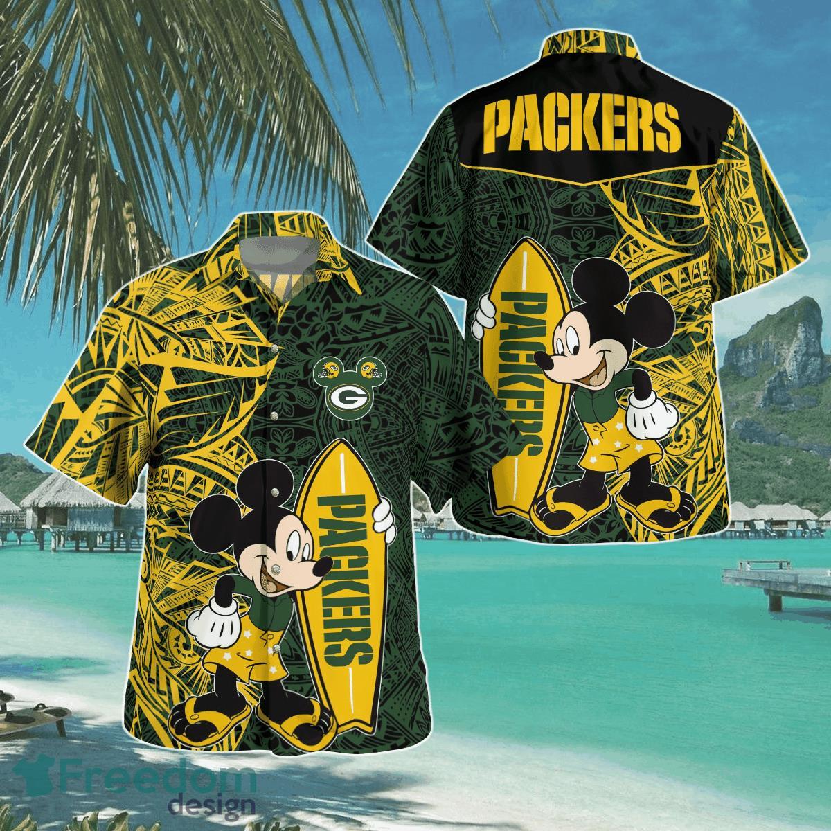 Mickey Walt Disney Green Bay Packers Tribal Hawaii Shirt Aloha Shirt For Men Women Product Photo 1