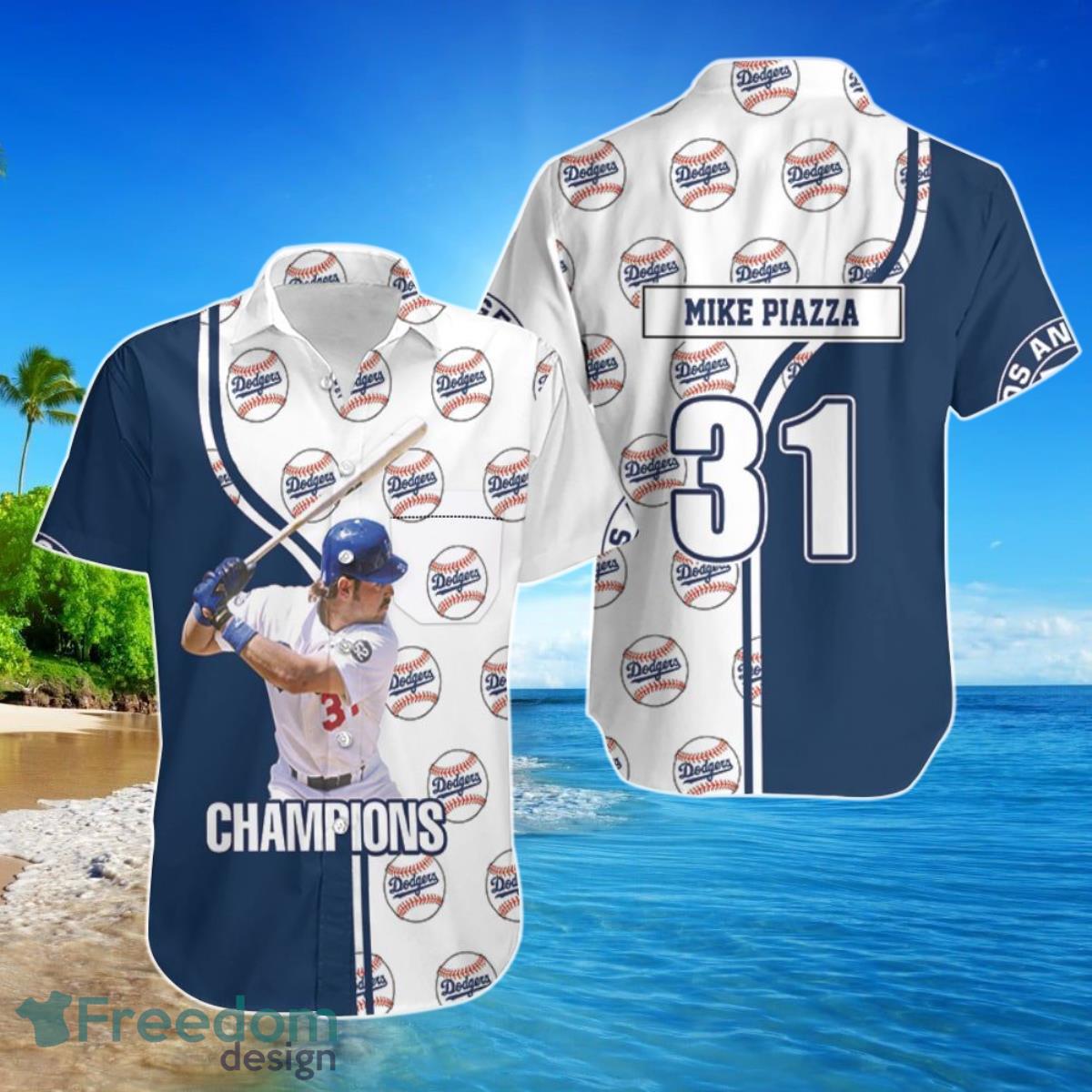 Mike Piazzas Los Angeles Dodgers Hawaiian Shirt For Men Women Product Photo 1