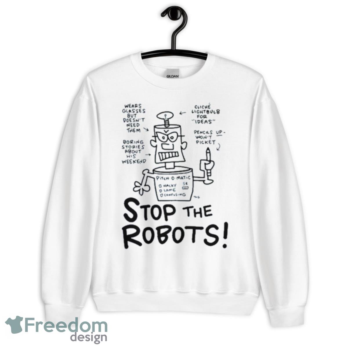 Mike Scully Stop The Robots Shirt - Unisex Heavy Blend Crewneck Sweatshirt