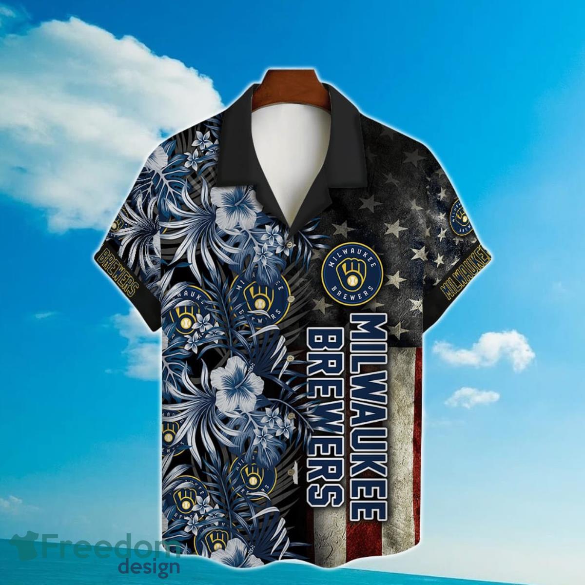 Milwaukee Brewers Hibiscus 2023 AOP Hawaiian Shirt For Men Women Product Photo 2