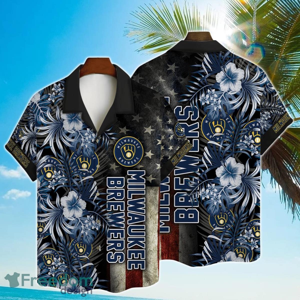 Milwaukee Brewers Hibiscus 2023 AOP Hawaiian Shirt For Men Women Product Photo 1