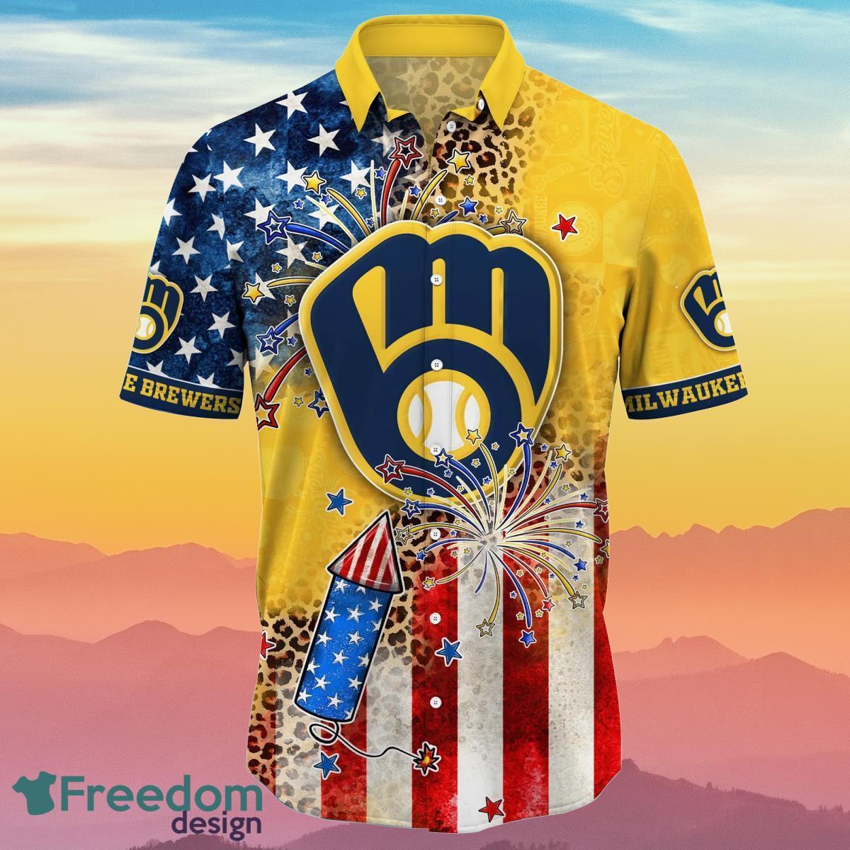 Milwaukee Brewers MLB Hawaiian Shirt 4th Of July Independence Day Ideal Gift For Men And Women Fans Product Photo 2