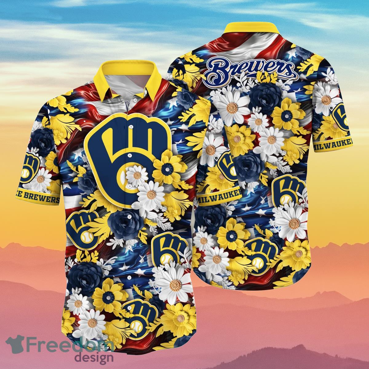 Milwaukee Brewers MLB Hawaiian Shirt 4th Of July Independence Day Special Gift For Men And Women Fans Product Photo 1