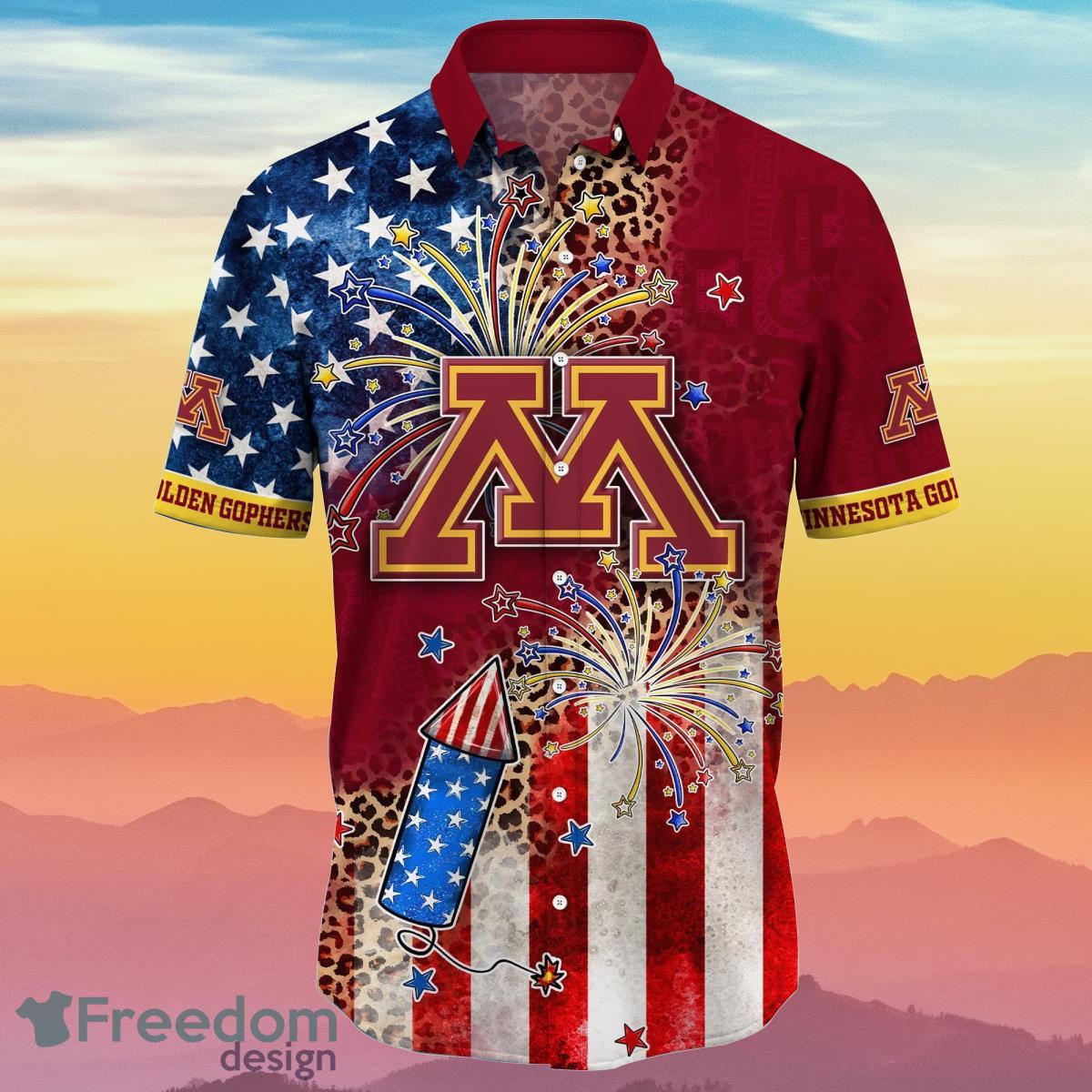 Minnesota Golden Gophers NCAA3 Hawaiian Shirt 4th Of July Independence Day Ideal Gift For Men And Women Fans Product Photo 2