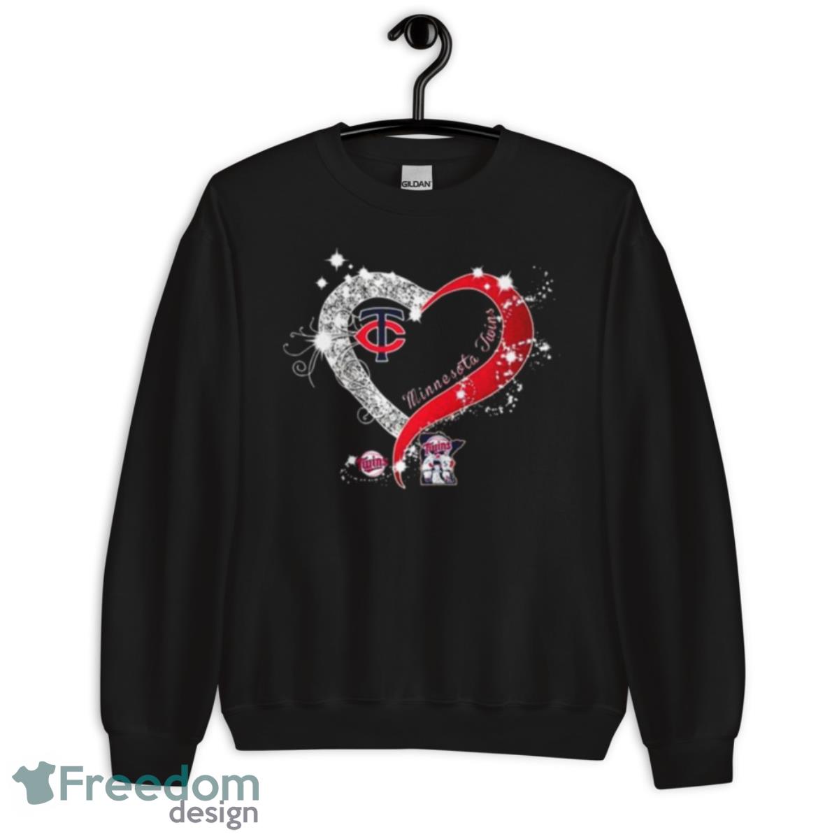Minnesota Twins Baseball Glitter Heart 2023 Shirt image Minnesota Twins Baseball Glitter Heart 2023 Shirt - Unisex Crewneck Sweatshirt